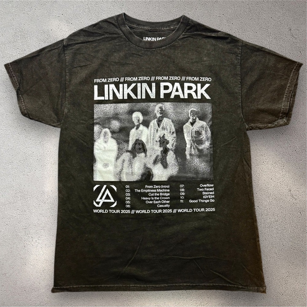Linkin Park From Zero World Tour 2025 T-Shirt Mens Small Charcoal Gray Graphic